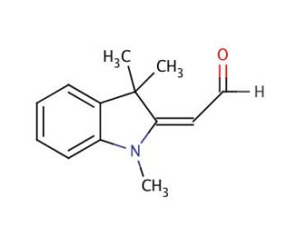 2-(1,3,3-Trimethylindolin-2-ylidene)acetaldehyde (CAS 84-83-3) - chemical structure image
