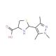 2-(1,3,5-Trimethyl-1H-pyrazol-4-yl)-1,3-thiazolidine-4-carboxylic acid (CAS 1218739-03-7) - chemical structure image