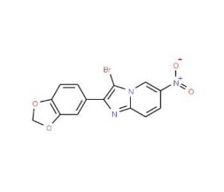 2-(1,3-Benzodioxol-5-yl)-3-bromo-6-nitroimidazo[1,2-a]pyridine (CAS 904814-03-5) - chemical structure image