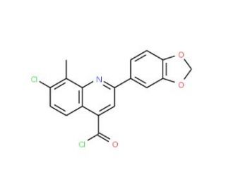 2-(1,3-benzodioxol-5-yl)-7-chloro-8-methylquinoline-4-carbonyl chloride - chemical structure image
