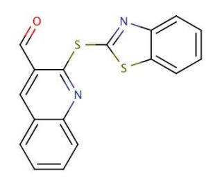 2-(1,3-benzothiazol-2-ylthio)quinoline-3-carbaldehyde - chemical structure image