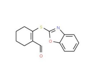 2-(1,3-benzoxazol-2-ylthio)cyclohex-1-ene-1-carbaldehyde - chemical structure image