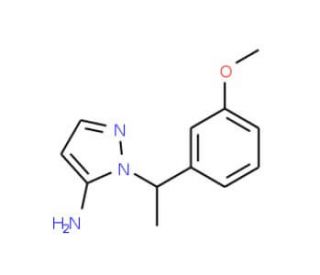 2-[1-(3-Methoxy-phenyl)-ethyl]-2H-pyrazol-3-ylamine - chemical structure image