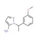 2-[1-(3-Methoxy-phenyl)-ethyl]-2H-pyrazol-3-ylamine - chemical structure image