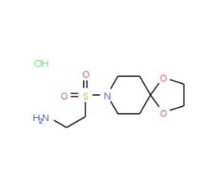 2-(1,4-dioxa-8-azaspiro[4.5]dec-8-ylsulfonyl)ethanamine hydrochloride - chemical structure image