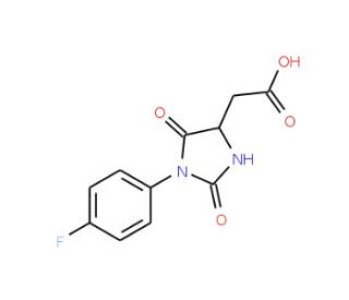 2-[1-(4-fluorophenyl)-2,5-dioxoimidazolidin-4-yl]acetic acid - chemical structure image