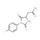 2-[1-(4-fluorophenyl)-2,5-dioxoimidazolidin-4-yl]acetic acid - chemical structure image