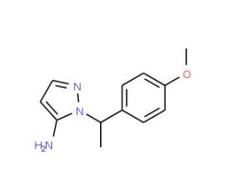 2-[1-(4-Methoxy-phenyl)-ethyl]-2H-pyrazol-3-ylamine - chemical structure image