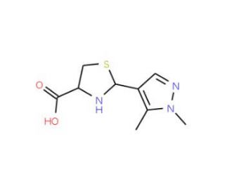 2-(1,5-Dimethyl-1H-pyrazol-4-yl)-1,3-thiazolidine-4-carboxylic acid - chemical structure image
