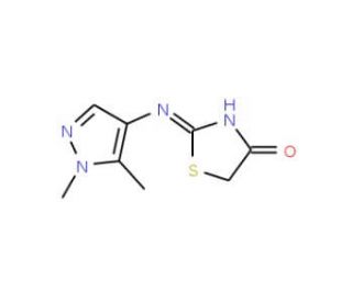 2-(1,5-Dimethyl-1H-pyrazol-4-ylimino)-thiazolidin-4-one - chemical structure image