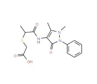 ({2-[(1,5-dimethyl-3-oxo-2-phenyl-2,3-dihydro-1H-pyrazol-4-yl)amino]-1-methyl-2-oxoethyl}thio)acetic acid - chemical structur