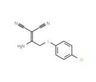 2-{1-Amino-2-[(4-chlorophenyl)sulfanyl]-ethylidene}malononitrile - chemical structure image