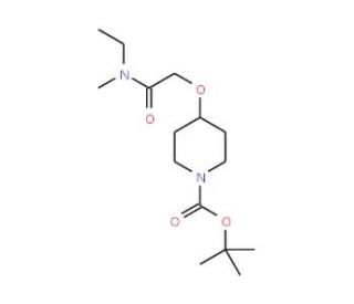 2-(1-Boc-4-piperidinyloxy)-N-ethyl-N-methylacetamide - chemical structure image