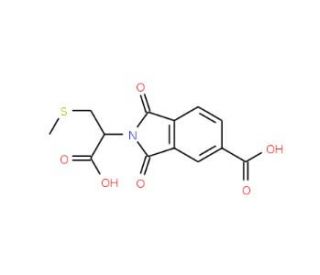 2-(1-Carboxy-2-methylsulfanyl-ethyl)-1,3-dioxo-2,3-dihydro-1H-isoindole-5-carboxylic acid - chemical structure image