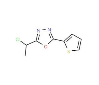 2-(1-chloroethyl)-5-thien-2-yl-1,3,4-oxadiazole - chemical structure image