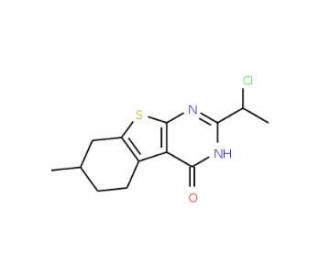2-(1-chloroethyl)-7-methyl-5,6,7,8-tetrahydro[1]benzothieno[2,3-d]pyrimidin-4(3H)-one - chemical structure image