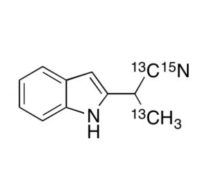 2-(1-Cyanoethyl)indole-13C215N (CAS 76017-87-3) - chemical structure image