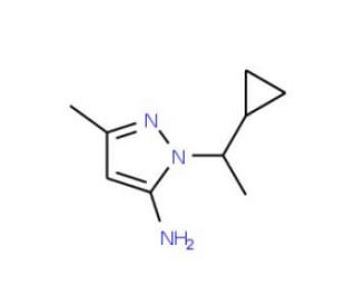 2-(1-Cyclopropyl-ethyl)-5-methyl-2H-pyrazol-3-ylamine (CAS 957514-15-7) - chemical structure image