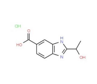 2-(1-Hydroxy-ethyl)-1H-benzoimidazole-5-carboxylic acid hydrochloride - chemical structure image