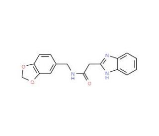 2-(1H-benzimidazol-2-yl)-N-(1,3-benzodioxol-5-ylmethyl)acetamide - chemical structure image