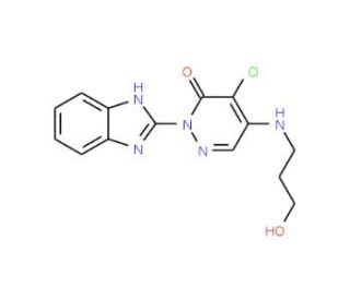 2-(1H-Benzoimidazol-2-yl)-4-chloro-5-(3-hydroxy-propylamino)-2H-pyridazin-3-one - chemical structure image