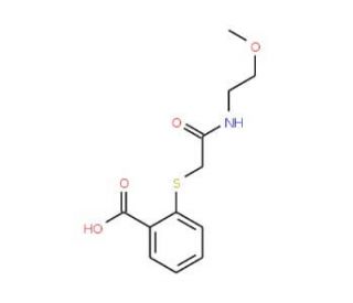 2-({2-[(2-methoxyethyl)amino]-2-oxoethyl}thio)benzoic acid - chemical structure image
