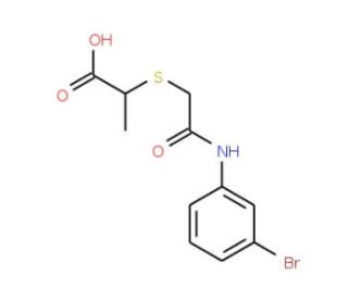 2-({2-[(3-bromophenyl)amino]-2-oxoethyl}thio)propanoic acid - chemical structure image