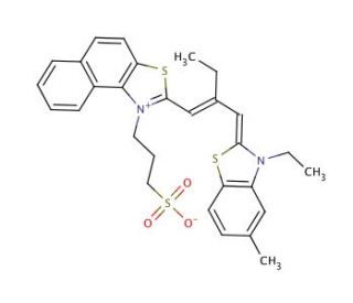 2-{2-[(3-Ethyl-5-methyl-2(3H)-benzothiazolylidene)methyl]-1-butenyl}-1-(3-sulfopropyl)naphtho[1,2-d]thiazolium hydroxide inne