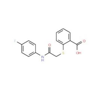 2-({2-[(4-fluorophenyl)amino]-2-oxoethyl}thio)benzoic acid - chemical structure image