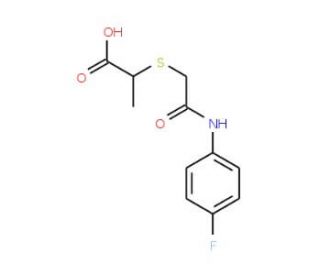 2-({2-[(4-fluorophenyl)amino]-2-oxoethyl}thio)propanoic acid (CAS 757220-99-8) - chemical structure image