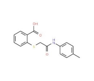 2-({2-[(4-methylphenyl)amino]-2-oxoethyl}thio)benzoic acid (CAS 398997-40-5) - chemical structure image