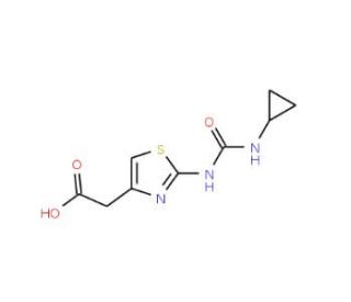 2-{2-[(cyclopropylcarbamoyl)amino]-1,3-thiazol-4-yl}acetic acid - chemical structure image