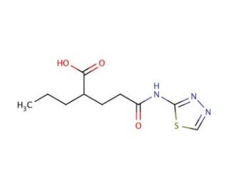 2-[2-([1,3,4]Thiadiazol-2-ylcarbamoyl)-ethyl]-pentanoic acid (CAS 380585-19-3) - chemical structure image