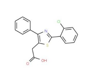 2-[2-(2-Chlorophenyl)-4-phenyl-1,3-thiazol-5-yl]-acetic acid (CAS 23821-79-6) - chemical structure image