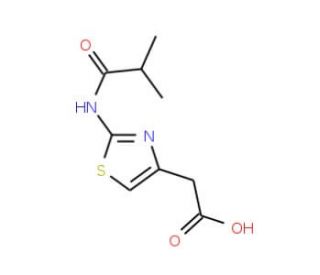 2-[2-(2-methylpropanamido)-1,3-thiazol-4-yl]acetic acid - chemical structure image