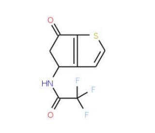 2,2,2-Trifluoro-N-(6-oxo-5,6-dihydro-4H-cyclopenta[b]thiophen-4-yl)acetamide (CAS 108046-14-6) - chemical structure image