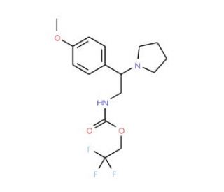 2,2,2-trifluoroethyl 2-(4-methoxyphenyl)-2-pyrrolidin-1-ylethylcarbamate - chemical structure image
