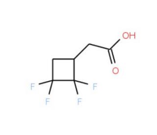 (2,2,3,3-tetrafluorocyclobutyl)acetic acid (CAS 885459-27-8) - chemical structure image