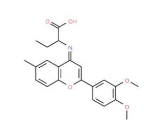 2-[2-(3,4-Dimethoxy-phenyl)-6-methyl-chromen-4-ylideneamino]-butyric acid - chemical structure image
