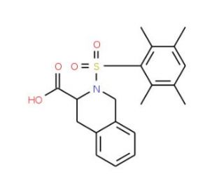 2-(2,3,5,6-Tetramethyl-benzenesulfonyl)-1,2,3,4-tetrahydro-isoquinoline-3-carboxylic acid - chemical structure image