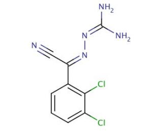 2-(2,3-Dichlorphenyl)-2-(guanidinimino)acetonitrile (CAS 84689-20-3) - chemical structure image