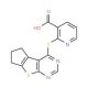 2-(2,3-Dihydro-1H-8-thia-5,7-diaza-cyclopenta[a]inden-4-ylsulfanyl)-nicotinic acid - chemical structure image