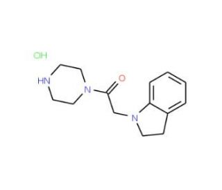 2-(2,3-dihydro-1H-indol-1-yl)-1-(piperazin-1-yl)ethan-1-one hydrochloride - chemical structure image