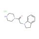 2-(2,3-dihydro-1H-indol-1-yl)-1-(piperazin-1-yl)ethan-1-one hydrochloride - chemical structure image