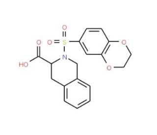 2-(2,3-Dihydro-benzo[1,4]dioxine-6-sulfonyl)-1,2,3,4-tetrahydro-isoquinoline-3-carboxylic acid - chemical structure image