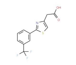 2-{2-[3-(Trifluoromethyl)phenyl]-1,3-thiazol-4-yl}acetic acid (CAS 886361-94-0) - chemical structure image