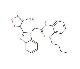 2-[2-(4-amino-1,2,5-oxadiazol-3-yl)-1H-1,3-benzodiazol-1-yl]-N-(2-butoxyphenyl)acetamide - chemical structure image