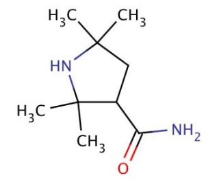 2,2,5,5-Tetramethyl-3-pyrrolidinecarboxamide (CAS 702-96-5) - chemical structure image