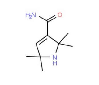 2,2,5,5-Tetramethyl-3-pyrroline-3-carboxamide (CAS 19805-75-5) - chemical structure image