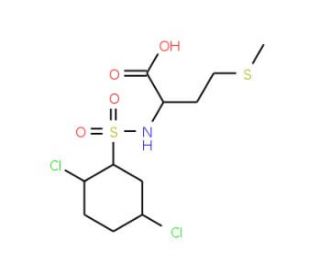 2-{[(2,5-dichlorophenyl)sulfonyl]amino}-4-(methylthio)butanoic acid (CAS 1008243-41-1) - chemical structure image